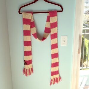 Betsey Johnson Pink and Cream Striped Scarf